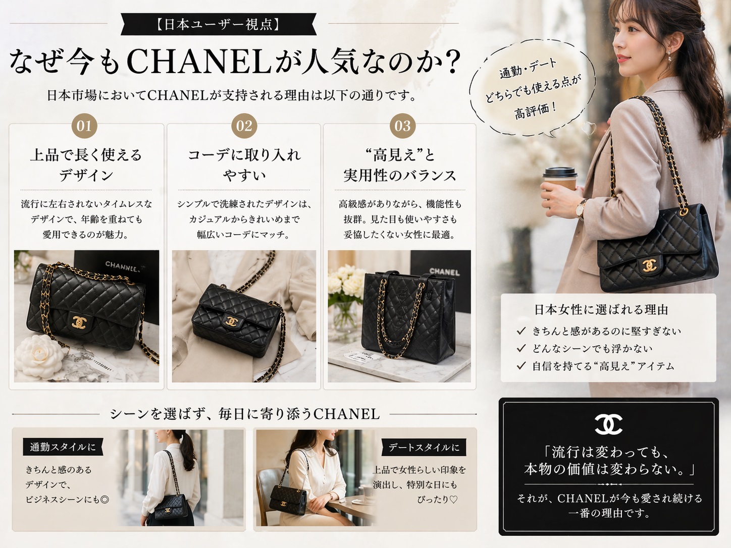シャネルの実用性とエレガンスの融合を表すファッションイメージ.jpg